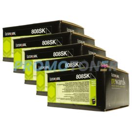 Lexmark 808S Toner Black 5 Pack