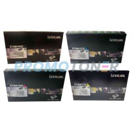 Lexmark X746 Toner CMY and High Yield Black Pack of 4