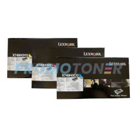 Lexmark X748 Corporate Toner CMY Pack of 3