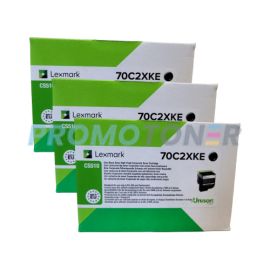 Lexmark 702XKE Corp Toner Black 8K 3 Pack
