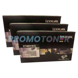 Lexmark X746 Toner Cartridge Black High Yield Pack Of 3