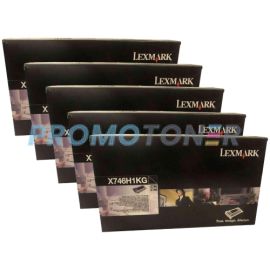 Lexmark X746 Toner Cartridge Black High Yield Pack Of 5