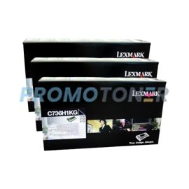 Lexmark C736DN Toner Cartridge Black 12K Pack Of 3