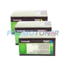 Lexmark 702 Toner CMY Pack of 3