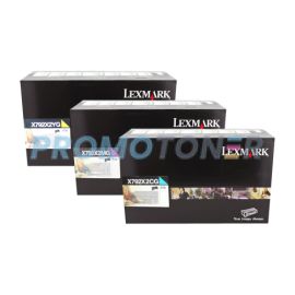Lexmark X792 Toner CMY Extra High Yield Pack of 3