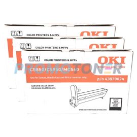 Oki C5850/C5950 Image Drum Black 3 Pack