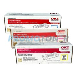 Okidata C3200 Toner CMY High Yield Pack of 3