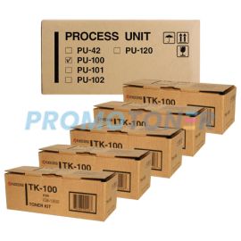 Kyocera Mita TK-100 Toner and PU-100 Process Unit Black Pack of 6